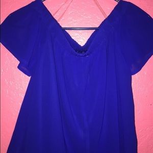 Blue off the shoulder top